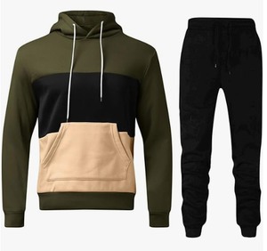 Conjunto deportivo de dos piezas para hombre a precio económico, conjunto de chándal para correr con chaqueta con cremallera y pantalones de chándal, conjunto deportivo de moda para hombre - Product Image 3