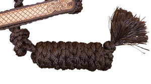 Harnais en nylon avec ruban décoratif, orné d'un motif floral sculpté à la main sur le nezier en cuir - Product Image 3