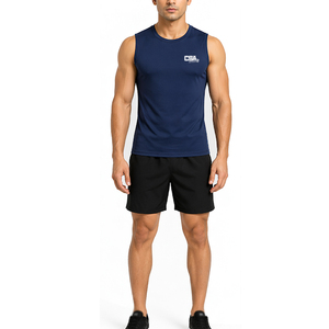 Men Athletic Sleeveless <b>Compression</b> Shirt Flexible Fit Breathable Fabric Ideal For Running Sports And Outdoor Work - Product Image 1