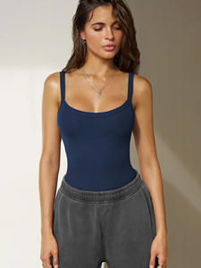 OEM 2026 Nueva Llegada Chaleco de Punto Acanalado Sexy de Alta Calidad para Mujer, Ajustado, Sin Espalda, con Tirantes, Estilo Hot Girl - Product Image 3