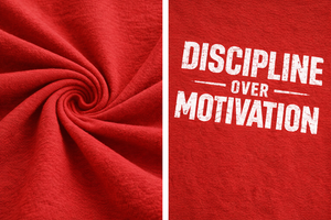 T-shirt de sport personnalisé pour la salle de sport, motif « Discipline au-dessus de la motivation », unisexe, en coton, pour l'entraînement, vente en gros OEM - Product Image 2
