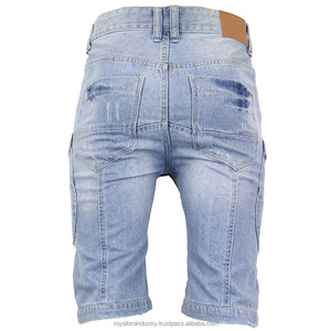 กางเกงขาสั้นผ้ายีนส์สำหรับผู้ชายดีไซน์ตามสั่งแนวสตรีทสวมใส่สบายๆสำหรับฤดูร้อนใหม่ - Product Image 6