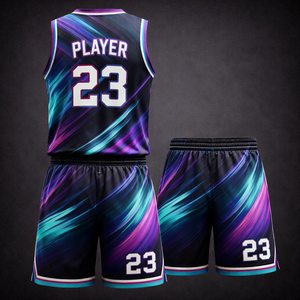 Ensemble d'uniformes de basketball personnalisés, fabricant OEM |   Uniforme de basket-ball par sublimation |   Kit de basketball |   Ensembles en gros avec logo personnalisé - Product Image 2