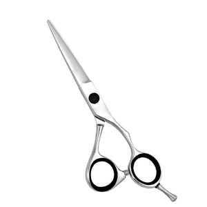 Ciseaux de coiffure professionnels personnalisés pour salon, lame en acier inoxydable tranchante, poignée avec repose-doigts, fournitures de salon - Product Image 1