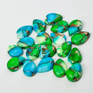 Cabujón de turquesa cobre color pavo real en forma de pera, piedra preciosa suelta para la fabricación de joyas. - Product Image 3