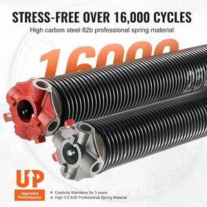 Coppia di Molle a Torsione per Porte da Garage da 0,25 x 2 x 28 Pollici con Barre Antiscivolo, 16.000 Cicli, Apriporta Manuali per Porte da Garage - Product Image 4