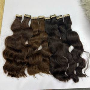 La mejor calidad 100% cinta en extensiones de cabello humano al por mayor Wave and Curl Bundle Vietnam Raw Hair - Product Image 2