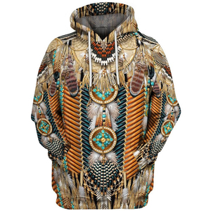 เสื้อสเวตเตอร์มีฮู้ดพิมพ์ลายหัวกระทิง Native Heritage สำหรับผู้ชาย ทรงลำลอง ใส่สบาย เหมาะสำหรับฤดูใบไม้ร่วง - Product Image 5