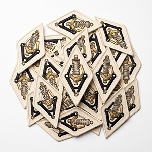Hexagon Fuel Cell Filler Patch Custom Manufacturer Dual Neck Intake <b>Applique</b> Merrow Border Badges - Product Image 4