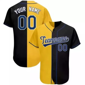 Camiseta de Béisbol Personalizada para Hombre, Nombre del Equipo 00, Diseño Dividido en Blanco y Negro, Impresión Sublimada, Poliéster Transpirable, Manga Corta, Talla Adulto - Product Image 5