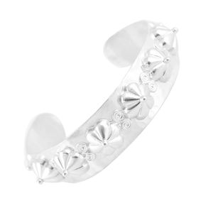 Silver Mountain Geometric Studded Open Cuff Sterling Silver <b>Charm</b> Bracelet Antique Silver Adjustable Minimalist Modern Unisex - Product Image 4