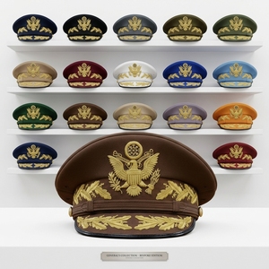 Modern Uniform Apparel Peak <b>Cap</b> Soft Fabric Wool Blend Visor <b>Hat</b> Custom Embroidery Adjustable Professional Wear Accessory <b>Caps</b> - Product Image 1