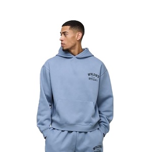 Survêtement personnalisé pour hommes hiver 100% coton lourd solide doublé polaire double couture respirant lâche Couple Design - Product Image 3