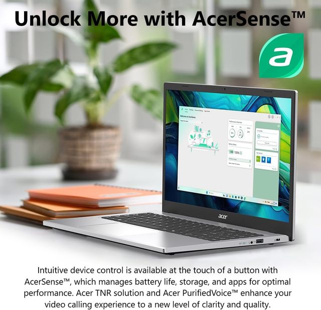 A/ cer Aspire Go 15 AI Ready Laptop | 15.6" FHD IPS Display | Intel Core 3 Processor N355 | Intel Graphics | 8GB DDR5 | 128GB