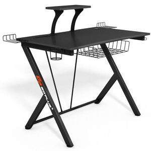 Scrivania da Gaming con Gancio LED per Cuffie e Portabicchieri - Tavolo PC in Acciaio per Casa e Ufficio - Product Image 3