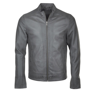 Autumn Casual <b>Men's</b> Leather <b>Jackets</b> with Front Logo GW-526 Brand Clothing OEM Knitted <b>Denim</b> Canvas with Biker <b>jacket</b> for <b>men</b> - Product Image 3