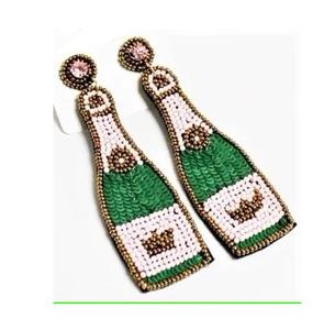 <b>Large</b> Embroidered Earrings Lightweight Embroidered crafts Earring Colored <b>Bead</b> Earring for Women - Product Image 1