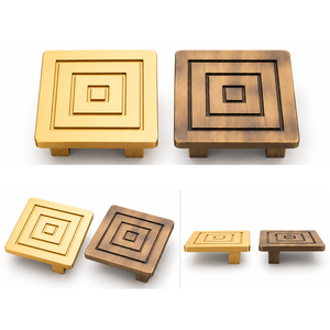 BOLD Square Designer Brass Main <b>Door</b> Handle & <b>Knob</b> - Product Image 2