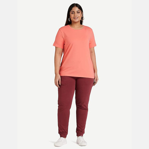 Dark Burgundy Wine High Waist Women's <b>Cuffed</b> <b>Jogger</b> Pants Winter Fleece Wholesale Europe Sports - Product Image 2