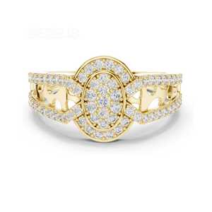 Anillo de halo con diamantes cultivados en laboratorio en oro rosa con detalle de doble racimo, diamante cultivado en laboratorio de corte brillante redondo, anillo de oro rosa. - Product Image 3