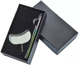 Vente en gros Miroir cosmétique carré professionnel Miroir russe personnalisé de couleur personnalisée en acier inoxydable plaqué or avec logo - Product Image 6