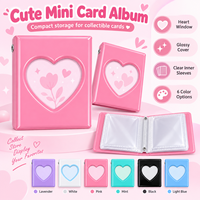 Classeur personnalisé en PVC pour photocards Kpop, album mini avec fenêtre en forme de cœur, porte-cartes pour femmes, filles, fans, idéal pour le merch des idoles, cadeau mignon