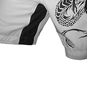 Shorts de boxe pour hommes LAMA INDUSTRIES, blanc et noir, motif dragon, taille élastique, respirant, polyester, équipement d'entraînement toutes saisons - Product Image 5