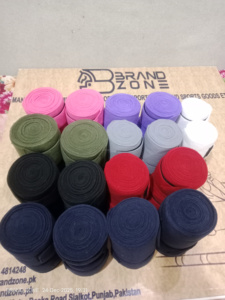 BRAND ZONE Equestrian 320 GSM Higher Fleece Polo <b>Wraps</b> Bandage Warmer Customizable Protective Barrier for Injured Horse Legs - Product Image 4