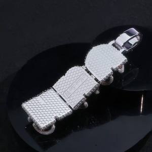 จี้ห้อยคอทรงวงกลมประดับเพชรโมอิสซาไนต์ VVS ขนาด 2.5 นิ้ว แบบฝังกรงเล็บ เงินแท้ 925 ชุบโรเดียม สไตล์ฮิปฮอป ดีไซน์เฉพาะตัว - Product Image 4