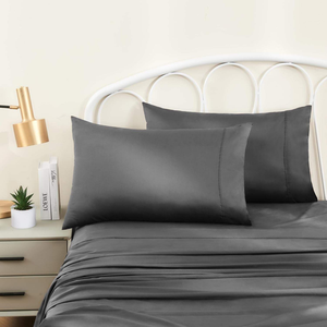Luxury 100 % Cotton Bed <b>Sheets</b> Set Bedding Set <b>Flat</b> <b>Fitted</b> <b>Sheet</b> Pillowcase Set - Product Image 2
