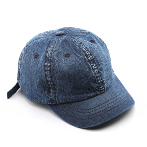 Gorra de Béisbol Personalizada de 5 Paneles con Bordado a Mano, Estilo Dad Hat, Talla Grande, en Denim Lavado de Alta Calidad, con Aspecto Desgastado - Product Image 1