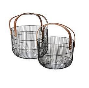 Oval Metal <b>Wire</b> <b>Storage</b> <b>Basket</b> With Handles Modern Design Multi Purpose Neatening Organizer Customized Designed Metal <b>Basket</b> - Product Image 3
