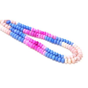 Hermosas cuentas de ópalo multicolor en forma de rondel, lisas, de 15 pulgadas, 7-10 mm, de colores mixtos, cuentas de ópalo liso de calidad AAA. - Product Image 5