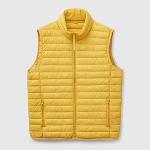 Quilted Woolen Puffer Vest <b>Men</b> Casual Sleeveless <b>Jacket</b> Lightweight Padded Breathable Stand Collar Windproof <b>Warm</b> Outer Wear - Product Image 1