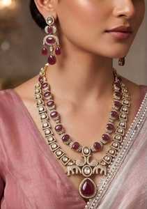 Elegant Gold Plated <b>Statement</b> <b>Necklace</b> With Green Jade And Imitation Pearl Beads For Women Wedding Jewelry - Product Image 2