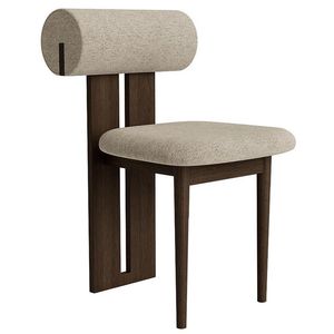 Chaise de salle à manger rembourrée moderne avec pieds en bois, assise en tissu, design contemporain pour la maison, le bureau, les hôtels, les restaurants et les bars - Product Image 3