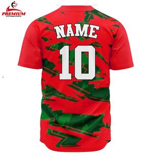 Camiseta de Softbol Sublimada, Transpirable, Corta, con Nombre del Equipo Bordado, Color Rosa Neón Degradado, Fabricada en Fábrica, Personalizada, Unisex, con Dos Botones - Product Image 2