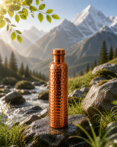 Handcrafted 1000ml Pure Copper <b>Drinkware</b> Water Bottle Eco-Friendly Hammered Design Unique Patterns Ayurveda Health Benefits - Product Image 1