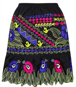 Minifalda de Lana con Bordado Africano/Micronesio FSM para Mujer, Cintura Elástica, Dobladillo con Volantes, Estilo Vintage para Baile - Product Image 4