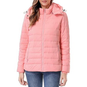 Custom Womens Black Puffer Jacket Winter Hooded Quilted Breathable Eco-Friendly Warm Coat Lightweight Insulated Cotton Lined - Product Image 5