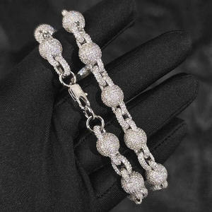 Pulsera de Lujo para Mujer con Diamantes Cultivados en Laboratorio de Oro Sólido Premium, Diseño de Bola Redonda, Cierre de Langosta Duradero, Certificación IGI - Product Image 3