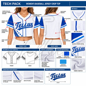 Maillots de baseball et de softball personnalisés de haute qualité pour femmes, vêtements de sport en gros avec impression par sublimation pour les équipes - Product Image 3
