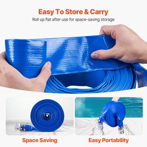 Tubo per Controlavaggio in PVC Blu di Alta Qualità, 2 pollici x 100 piedi, con Raccordi Camlock e Connettori in Alluminio per Varie Pompe e Acque Reflue - Product Image 5
