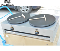 Machine à crêpes à gaz double tête 2800Pa, plaque chauffante à gaz pour crêpes