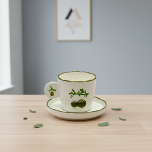 Tazón para Ensalada de Porcelana Fina de Primera Calidad 3460984D-0.2, Nuevo, con Estampado de Rama de Olivo y Frutas - Product Image 4