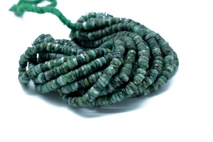 Piedra preciosa natural Esmeralda facetada cuentas con forma de neumático Heishi cuentas cortadas Esmeralda Heishi cuentas de neumático Esmeralda Natural Esmeralda - Product Image 4