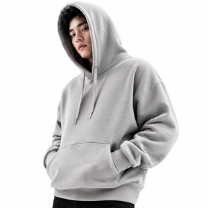 Cotton French Terry Heavyweight Hoodie <b>Mens</b> Boxy Oversized Double Layer Hood <b>Plain</b> Low MOQ Heavyweight <b>Hoodies</b> Manufacturer - Product Image 4