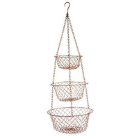 Panier à fleurs suspendu pliable en fil de fer avec corde, écologique