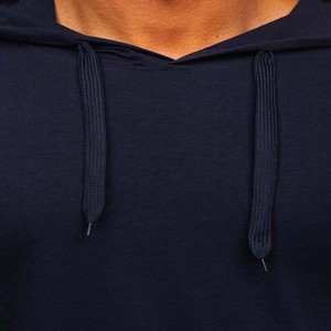 <span class=keywords><strong>Felpa</strong></span> <span class=keywords><strong>con</strong></span> <span class=keywords><strong>Cappuccio</strong></span> Estiva da Uomo ad Alte Prestazioni, 100% Cotone Felpato, Manica Corta, Logo Ricamato Personalizzato, Tasche <span class=keywords><strong>con</strong></span> Coulisse, Blu Navy - Product Image 5