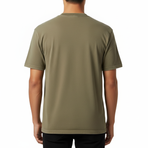 T-shirt Homme Personnalisé OEM en Coton Lourd 180 g/m² de Haute Qualité, Impression Personnalisée, Coupe Courte et Oversize, Design Uni - Product Image 3